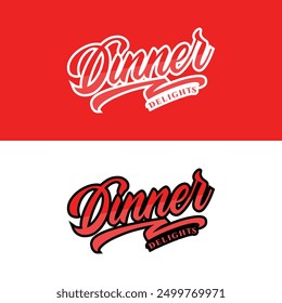 Dinner Delights Word Mark Restaurant Logo Design