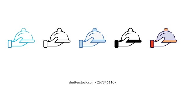 Diseño de icono de entrega de la cena con fondo blanco