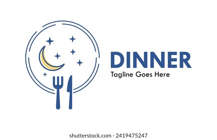 Dinner design logo template illustration