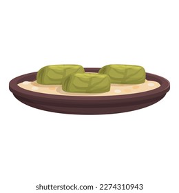 Dinner dolma icon cartoon vector. Leaf food. Dish cooking