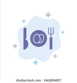 Dinner, Egg, Easter Blue Icon on Abstract Cloud Background. Vector Icon Template background