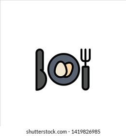 Dinner, Egg, Easter Business Logo Template. Flat Color