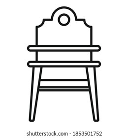 Dinner feeding chair icon. Outline dinner feeding chair vector icon for web design isolated on white background