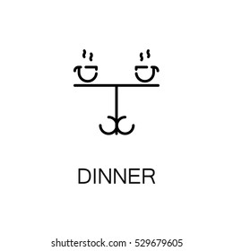 Dinner flat icon. Single high quality outline symbol of summer for web design or mobile app. Thin line signs of table for design logo, visit card, etc. Outline pictogram of dinner 