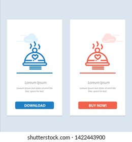 Dinner, Food, Bbq, Love, Valentine  Blue and Red Download and Buy Now web Widget Card Template