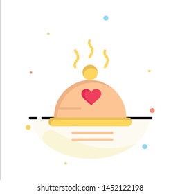 Dinner, Food, Bbq, Love, Valentine Abstract Flat Color Icon Template
