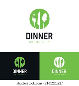 Dinner food logo design vector, Corporate vector food logo