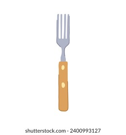 dinner fork cartoon. tableware restaurant, meal eat, silver black dinner fork sign. isolated symbol vector illustration