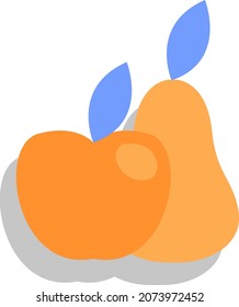 Dinner fruits, illustration, vector, on a white background.