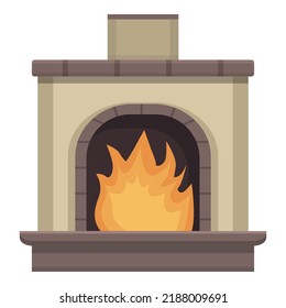 Dinner furnace icon cartoon vector. Fire stove. Cafe interior