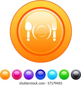 Botones web de círculo brillante para la cena.