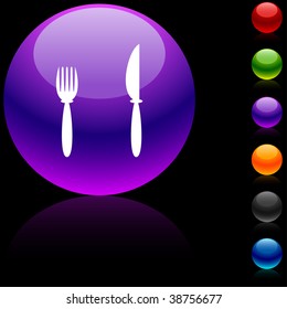 Dinner  glossy icon. Vector illustration.