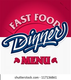 DINNER hand lettering - handmade calligraphy, vector (eps8)