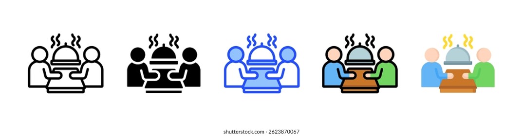 Coleção de Ícones de Jantar com Vários Estilos