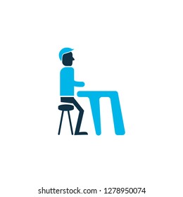 Dinner icon colored symbol. Premium quality isolated lunch element in trendy style.