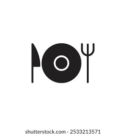 Dinner icon Flat line illustration