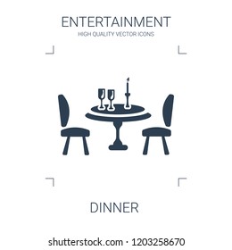 dinner icon. high quality filled dinner icon on white background. from entertainment collection flat trendy vector dinner symbol. use for web and mobile