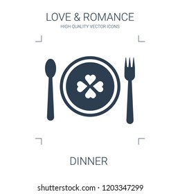 dinner icon. high quality filled dinner icon on white background. from love romance collection flat trendy vector dinner symbol. use for web and mobile