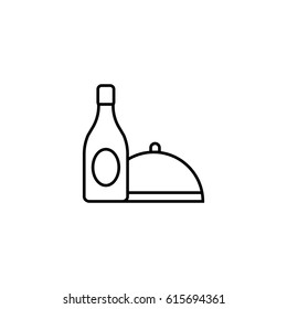 Dinner icon. Hotel room service. 
