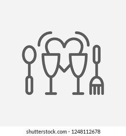 Dinner icon line symbol. Isolated vector illustration of  icon sign concept for your web site mobile app logo UI design.