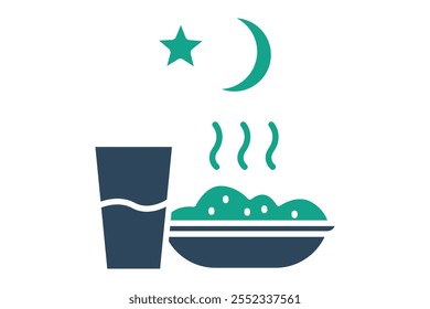 Dinner icon. solid icon style. icon related to meal. food elements vector illustration