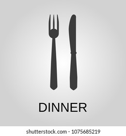 Dinner icon. Dinner symbol. Flat design. Stock - Vector illustration