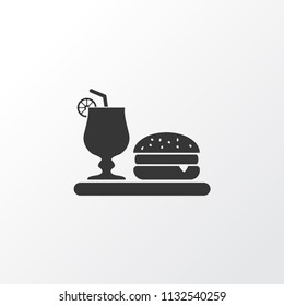 Dinner icon symbol. Premium quality isolated cocktail with burger element in trendy style.