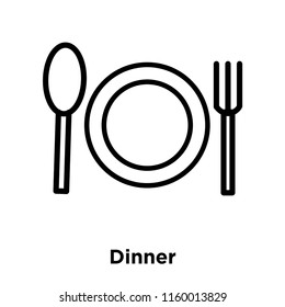 Dinner icon vector isolated on white background, Dinner transparent sign , line or linear sign, element design in outline style