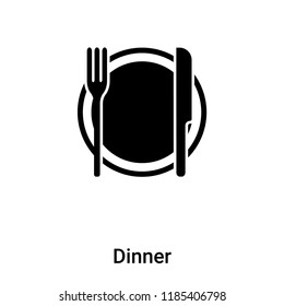 Dinner Icon Vector Isolated On White Stock Vector (Royalty Free ...