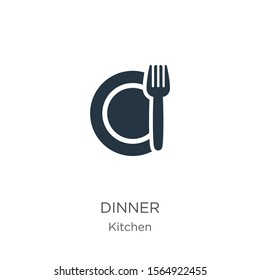 Dinner icon vector. Trendy flat dinner icon from kitchen collection isolated on white background. Vector illustration can be used for web and mobile graphic design, logo, eps10