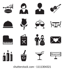 Dinner Icons. Black Flat Design. Vector Illustration. 