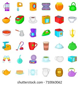 Dinner icons set. Cartoon style of 36 dinner vector icons for web isolated on white background