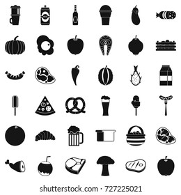 Dinner Icons Set Simple Style 36 Stock Vector (Royalty Free) 727225021 ...
