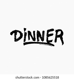 Dinner Ink Hand Lettering Modern Brush Stock Vector (Royalty Free ...