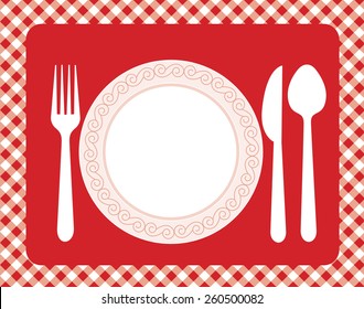 Dinner invitation card background with spoon, knife and fork