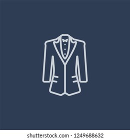 Dinner Jacket icon. Dinner Jacket linear design concept from Dinner Jacket collection. Simple element vector illustration on dark blue background.