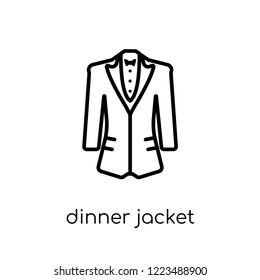 dinner jacket icon. Trendy modern flat linear vector dinner jacket icon on white background from thin line Dinner Jacket collection, outline vector illustration