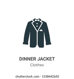 Dinner jacket vector icon on white background. Flat vector dinner jacket icon symbol sign from modern clothes collection for mobile concept and web apps design.