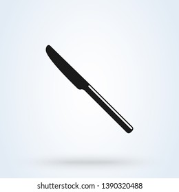 dinner knife icon isolated on white background. Vector illustration 
