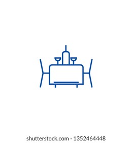 Dinner line icon concept. Dinner flat  vector symbol, sign, outline illustration.