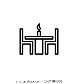 Dinner Line Vector. Outline Icon Style Illustration