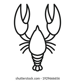 Icono de langosta de la cena. Esbozar el icono vectorial de langosta de la cena para el diseño web aislado en fondo blanco