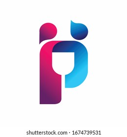 Dinner logo, couple having romantic