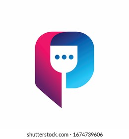Dinner logo, couple having romantic