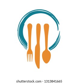 Dinner Lunch Food Restaurant Logo with Fork Spoon Knife