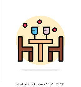 Dinner, Lunch, Romantic, Love, Valentine Abstract Circle Background Flat color Icon. Vector Icon Template background