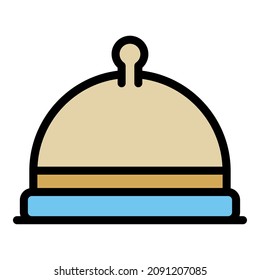 Dinner meal icon. Outline dinner meal vector icon color flat isolated