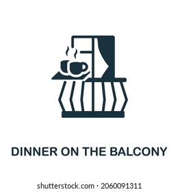 Dinner On The Balcony icon. Monochrome sign from balcony collection. Creative Dinner On The Balcony icon illustration for web design, infographics and more