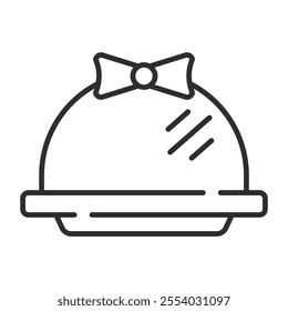 Dinner outline icon, editable vector illustration and transparent graphic element. Isolated on white background