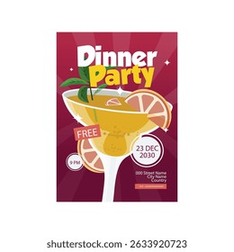 Dinner Party flyer poster template design